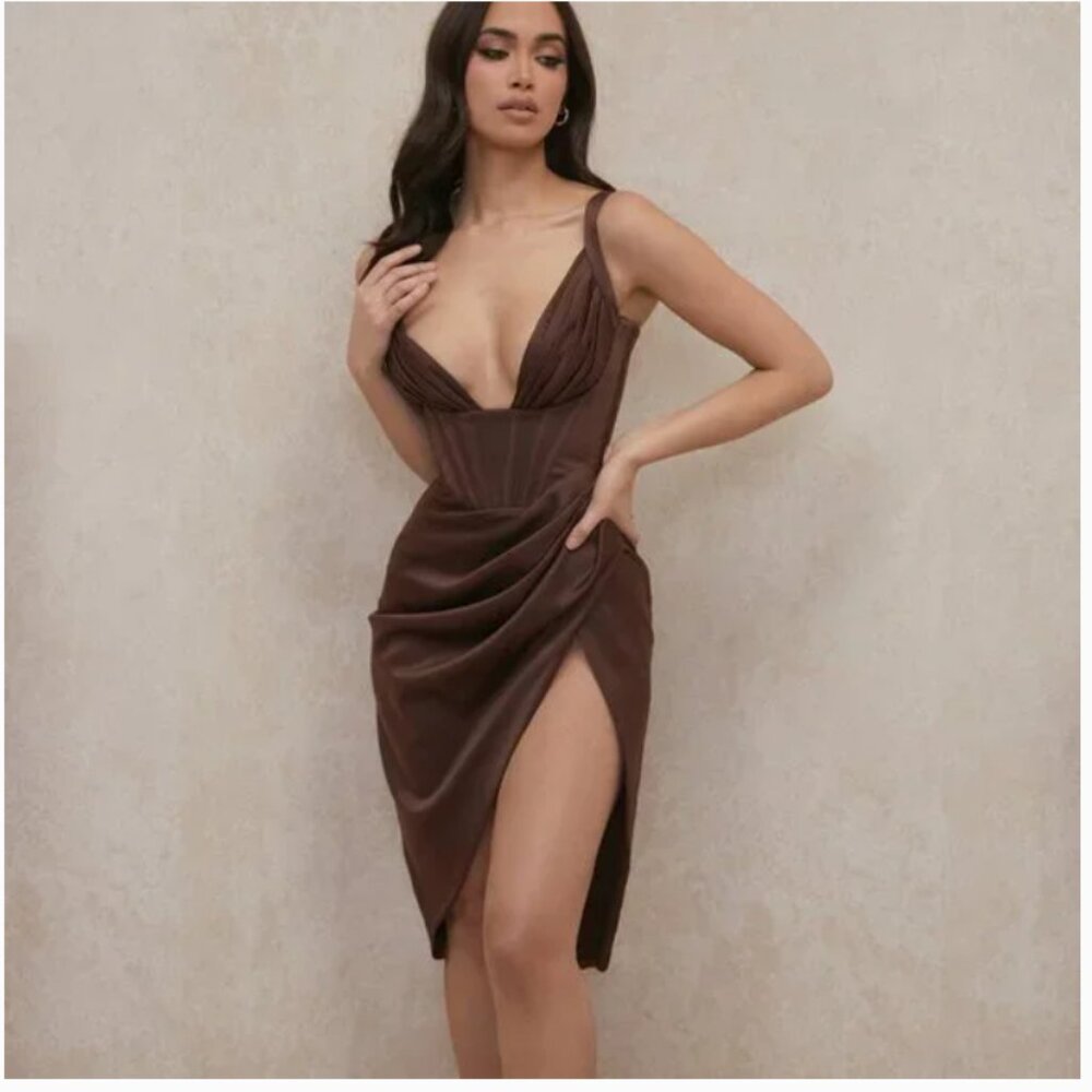 Elegant Brown Women's Dress
